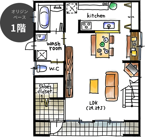 オリジンベース 1階