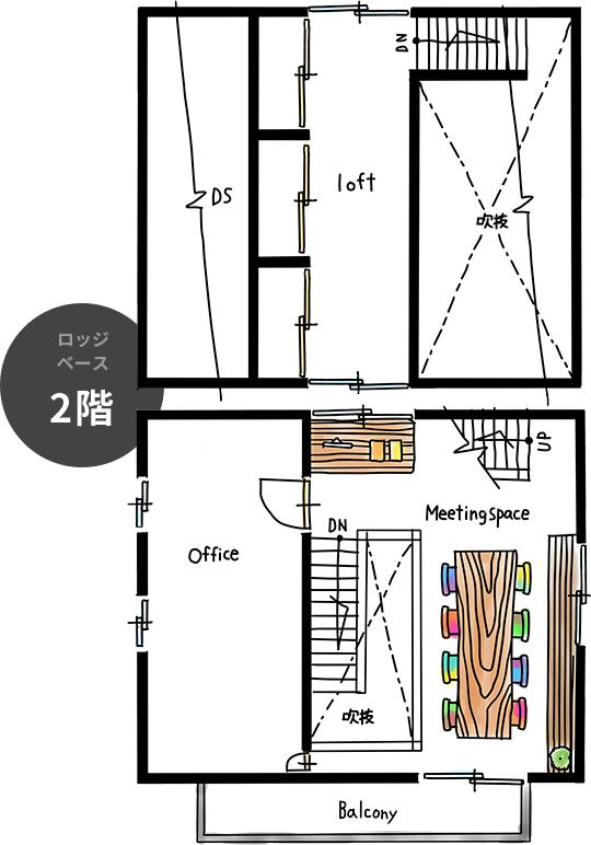 ロッジベース 2階